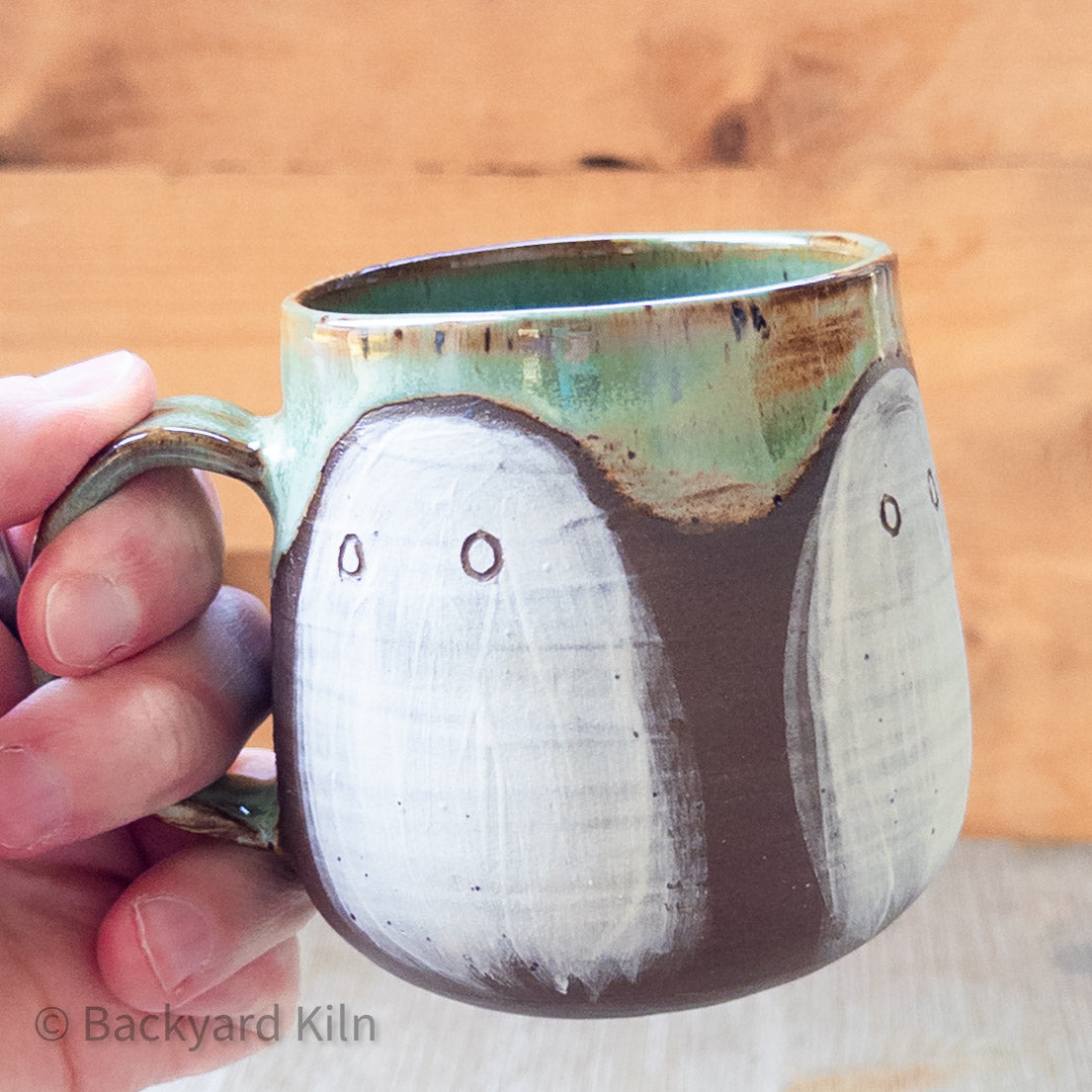 Med Ghost Mug, Green Glimmer Glaze 1 by Taylor