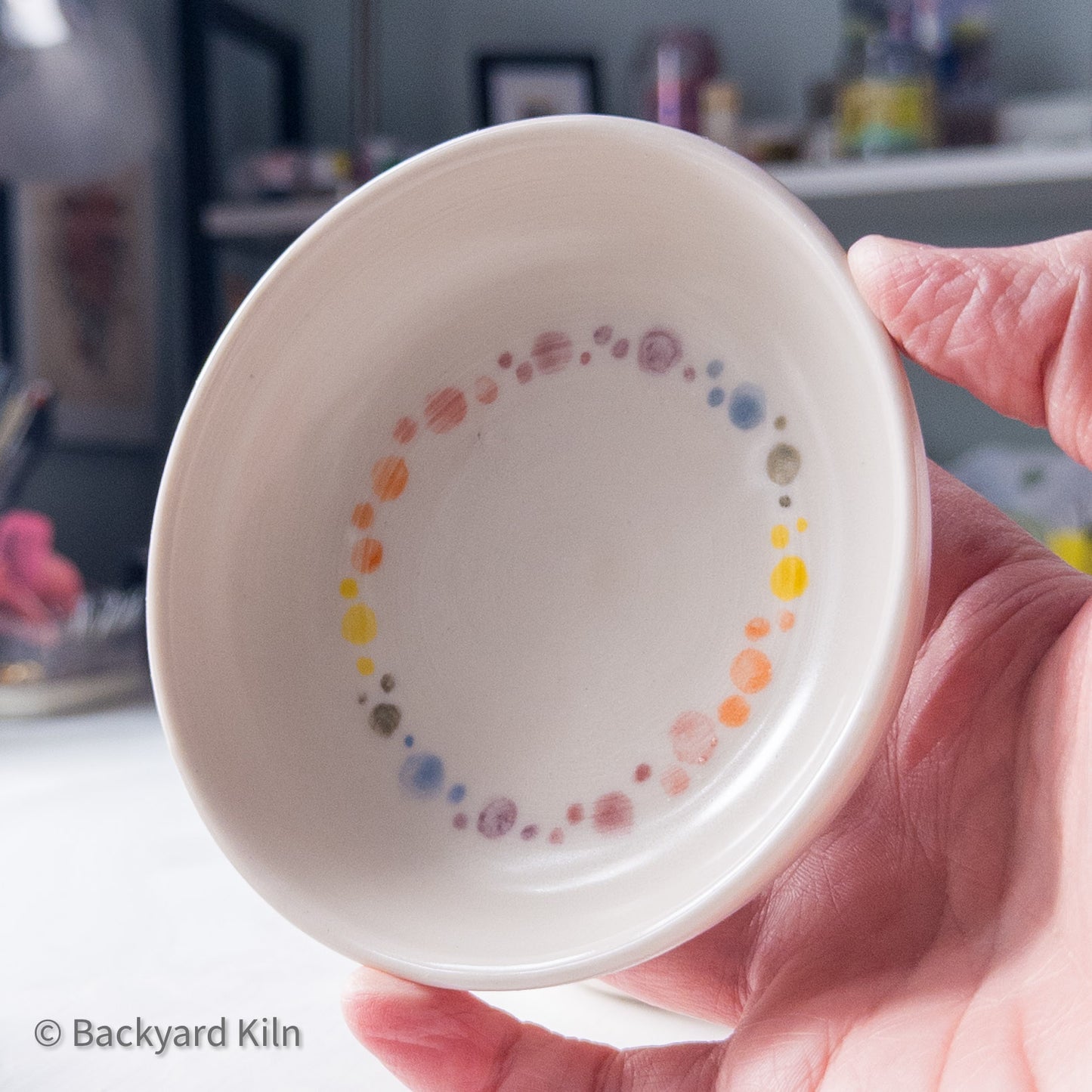 Rainbow Bubbles - Porcelain Cat Bowl by Taylor