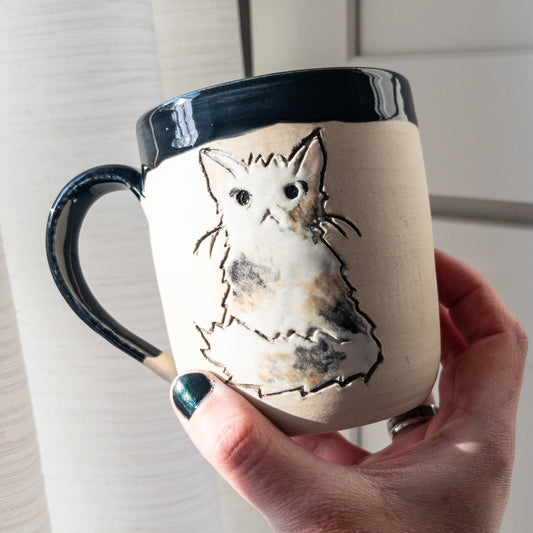 15 oz Fluffy Calico Cat Mug - Taylor