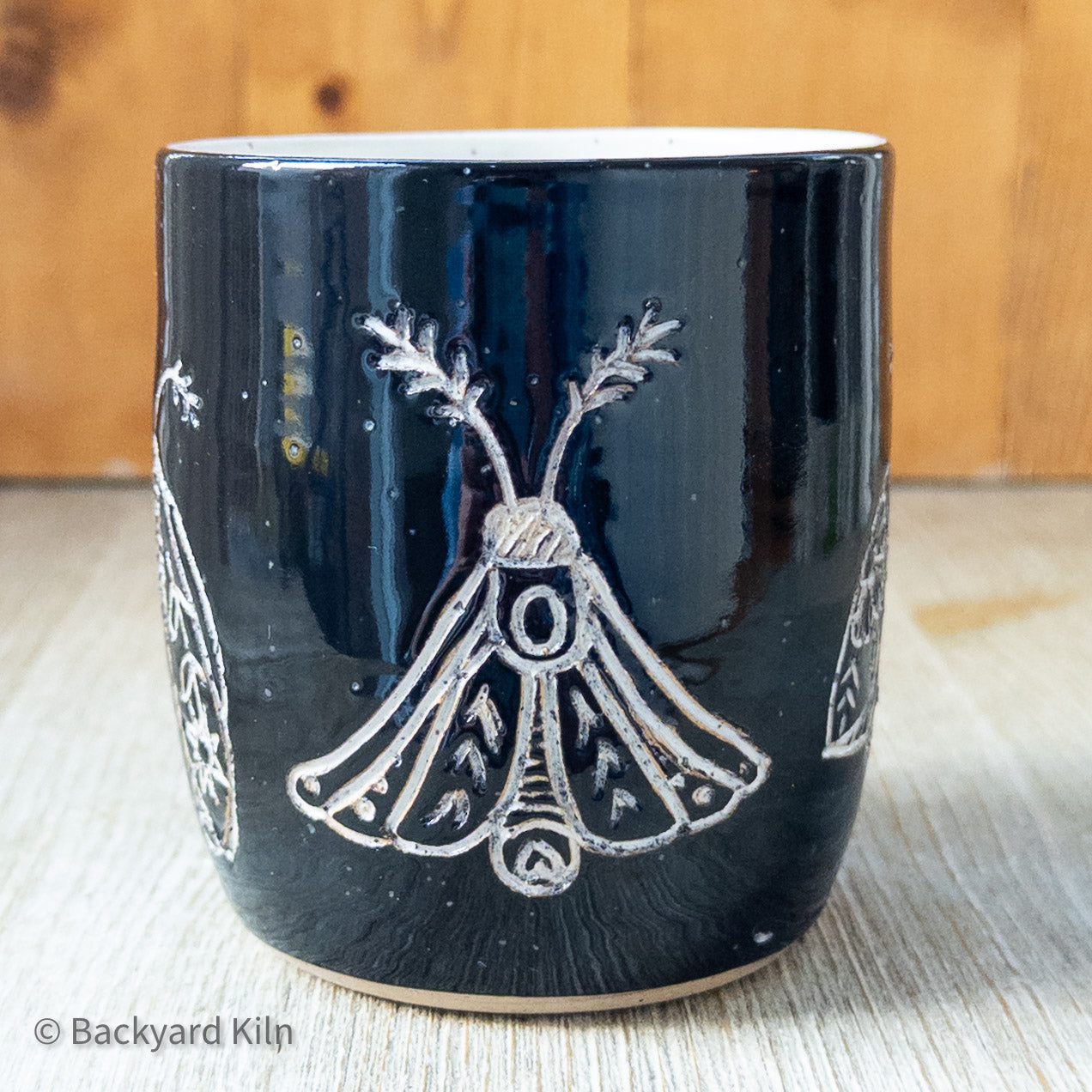 Black Scandi Moths & Butterflies Tumbler - Taylor
