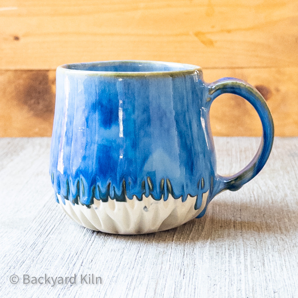 Carved Blue Melt Mug Medium by Taylor