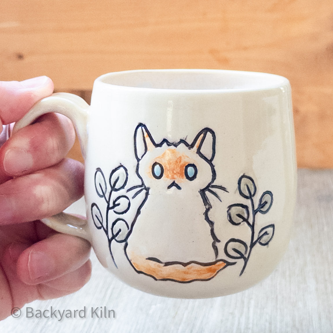Flame Point Cat Mug by Taylor (White)