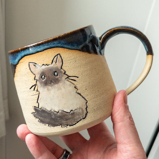 13 oz Fluffy Pointed Cat Mug - Taylor
