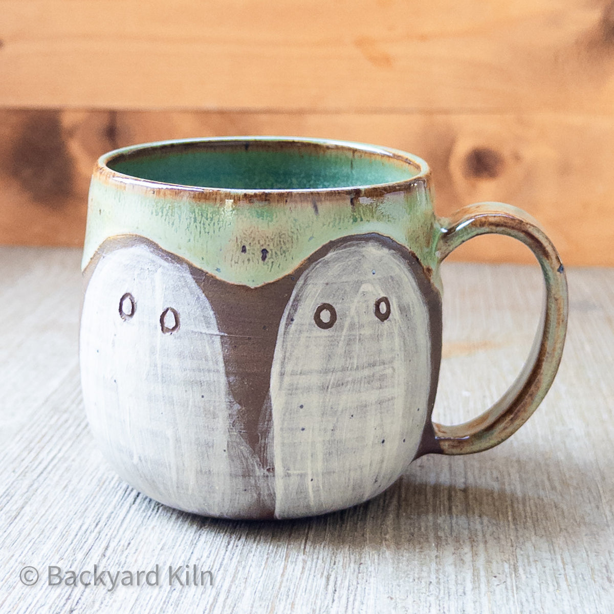 Med Ghost Mug, Green Glimmer Glaze 2 by Taylor