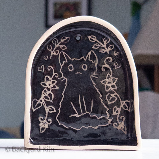 Small Black Hanging Cat Shrine/Shelf - Taylor