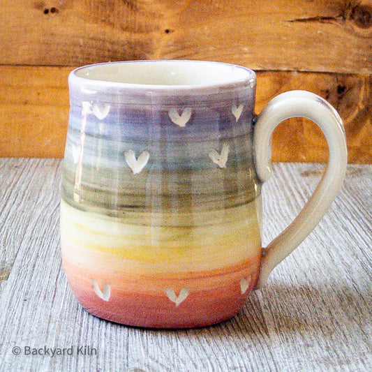 Rainbow Small Carved Hearts Mug by Taylor