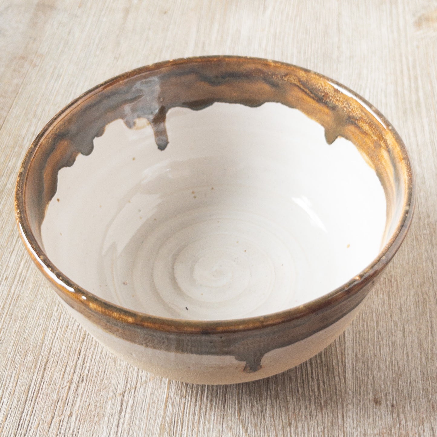 Large Copper and White Bowl - Taylor