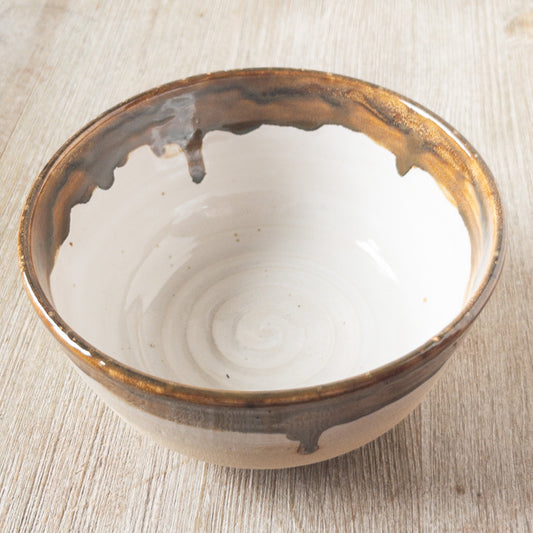 Large Copper and White Bowl - Taylor