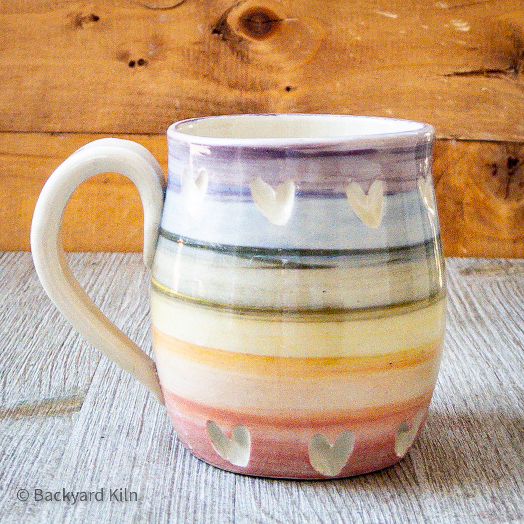 Rainbow Large Carved Hearts Mug by Taylor