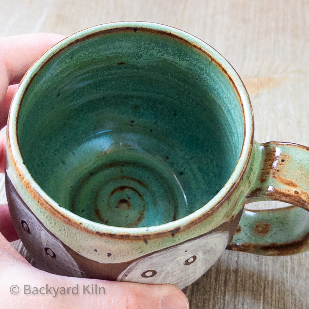 Med Ghost Mug, Green Glimmer Glaze 2 by Taylor