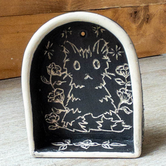Small Black Hanging Cat Shrine/Shelf - Taylor