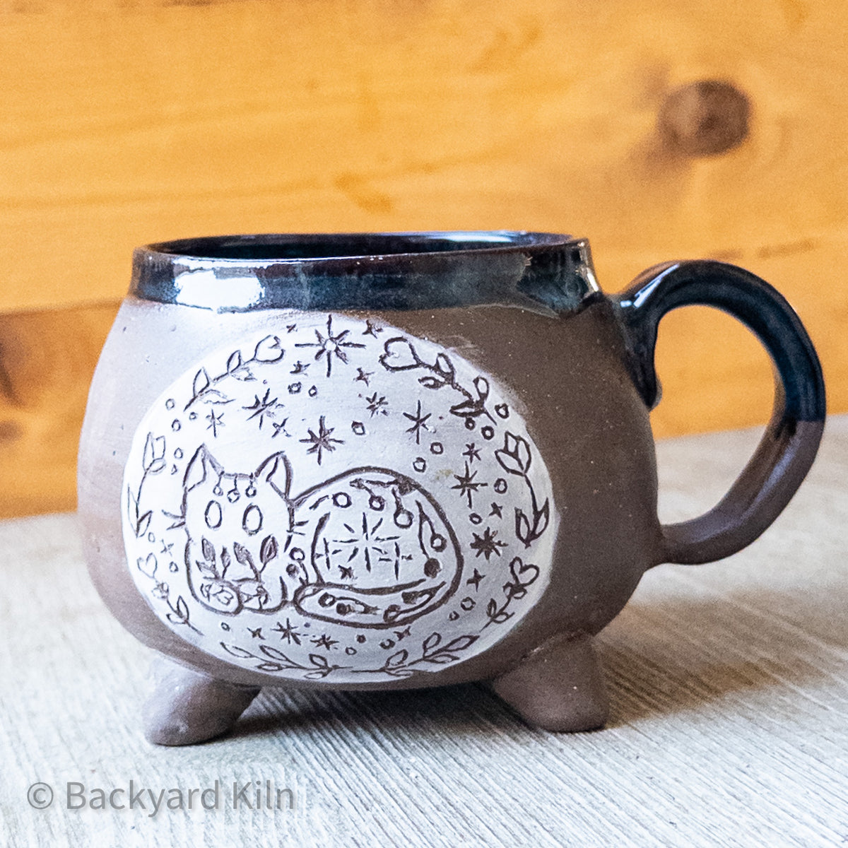 Scandi Cat with Stars Cauldron Mug by Taylor