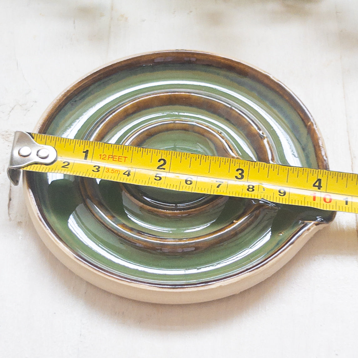 Green and Brown Soap Dish/Spoon Rest - Taylor