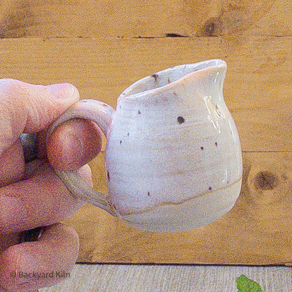 Tiny White Speckled Pitcher - Taylor