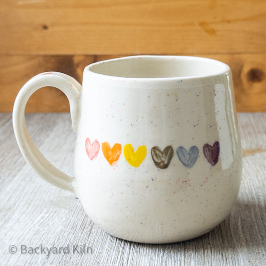 Rainbow Hearts Funfetti Mug #7 by Taylor - SECOND