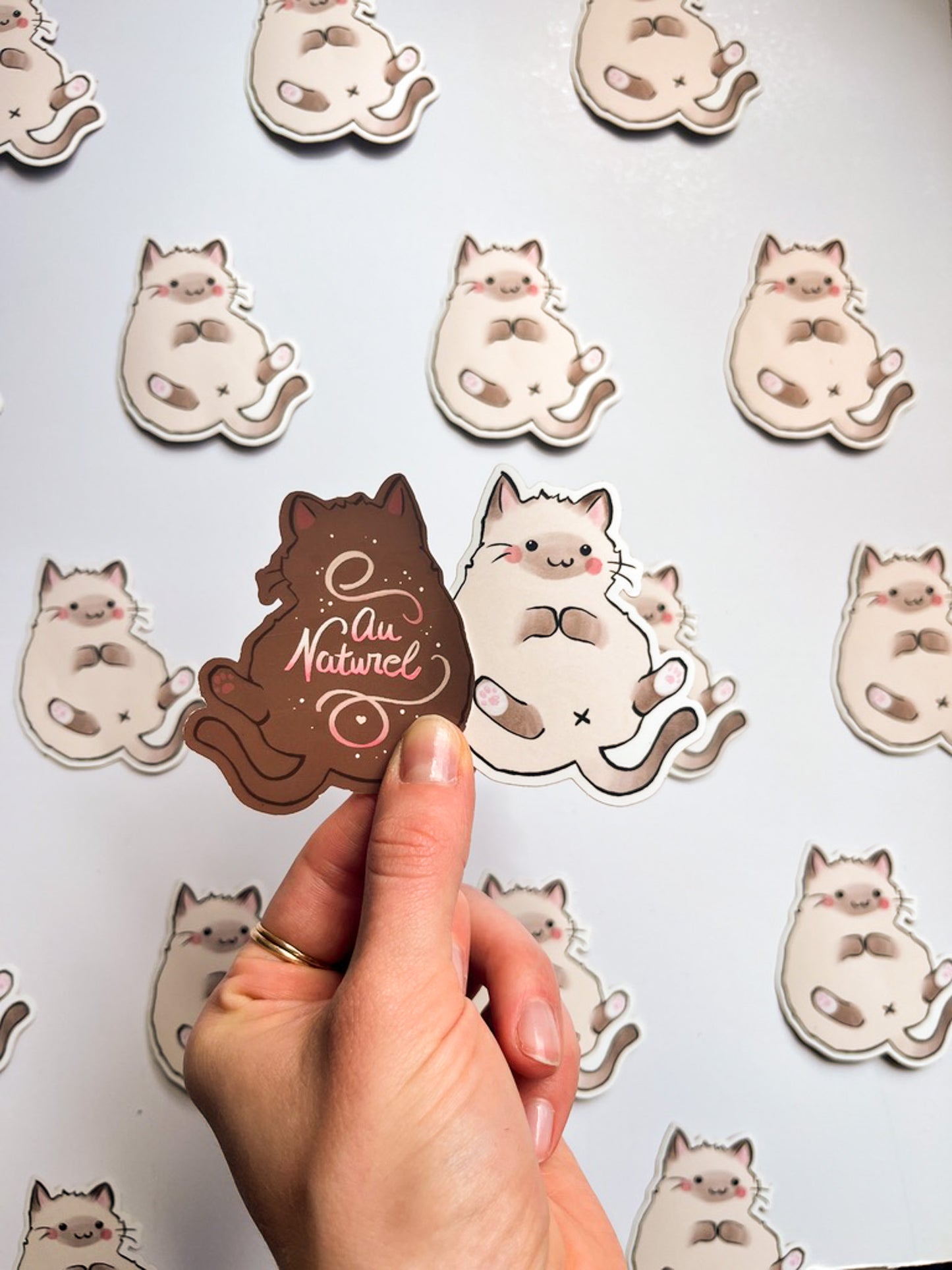 "Au Naturel" Cat Sticker by Hannah