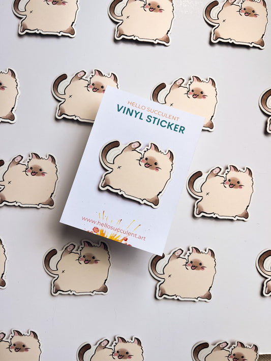 "Razzle Dazzle" Cat Sticker by Hannah